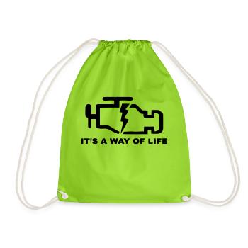 It's a way of life - Drawstring Bag - neon green - Front