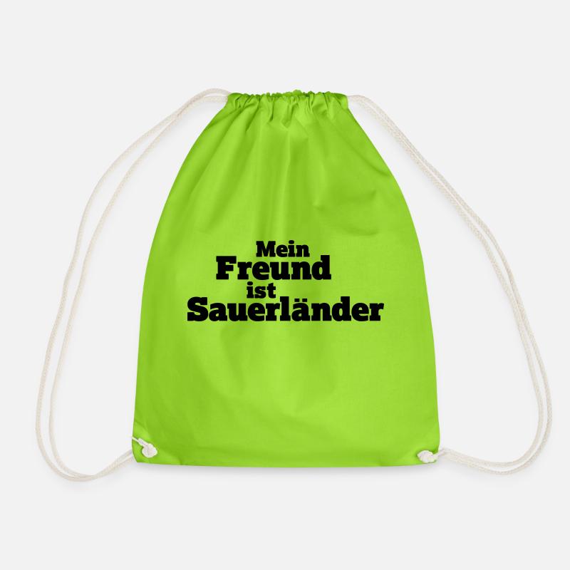 Mein Freund ist Sauerländer - Turnbeutel - Neongrün