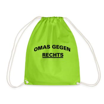 Omas gegen Rechts oval - Turnbeutel - Neongrün - Vorne
