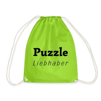 Puzzle Liebhaber Lovers - Turnbeutel - Neongrün - Vorne
