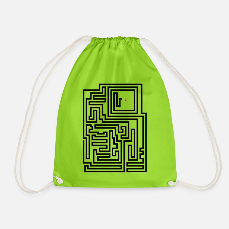 Retro Pixel Game Snake - Drawstring Bag - neon green