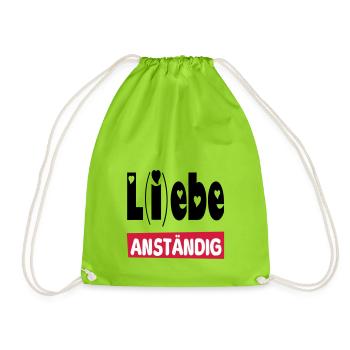 lebe anständig II - Turnbeutel - Neongrün - Vorne
