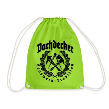 Dachdecker Handwerk Zunftwappen - Turnbeutel - Neongrün - Vorne