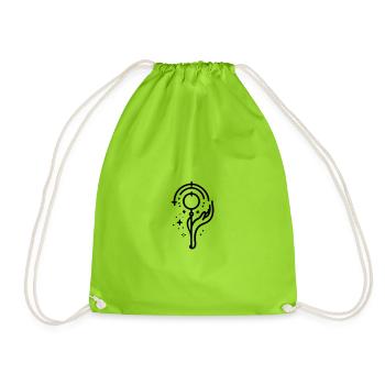 Signe de Guérison Magique Line Art - noir - Sac de sport léger - vert néon - Devant