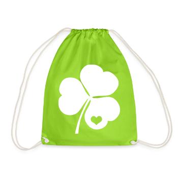 Trèfle irlandais avec coeur - Sac de sport léger - vert néon - Devant
