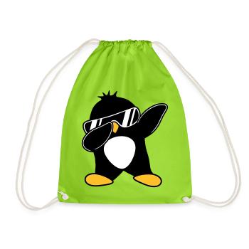 Pingouin dabbing - Sac de sport léger - vert néon - Devant