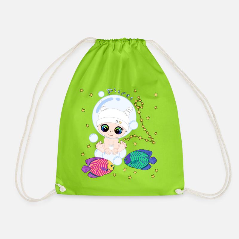 sternzeichen_pisces - Sac de sport léger - vert néon