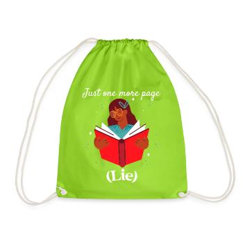 Lost in a Book - Drawstring Bag - neon green - Front
