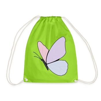 Pastellfarben Schmetterling Design - Turnbeutel - Neongrün - Vorne