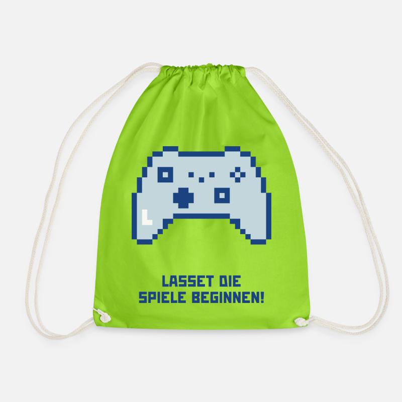 Let the games begin - Drawstring Bag - neon green