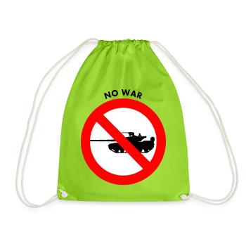 No war - Drawstring Bag - neon green - Front