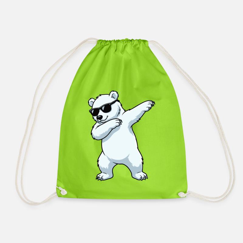 Dab Eisbär Cartoon - Turnbeutel - Neongrün