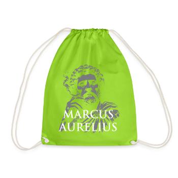 Marcus Aurelius Portrait - Drawstring Bag - neon green - Front