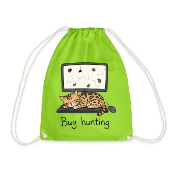 Bengal Cat IT & Programmer Humor - Drawstring Bag - neon green - Front