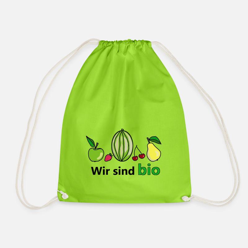Bio-Obst - Turnbeutel - Neongrün
