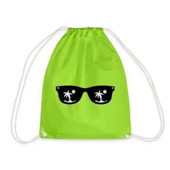 sunglasses - Drawstring Bag - neon green - Front