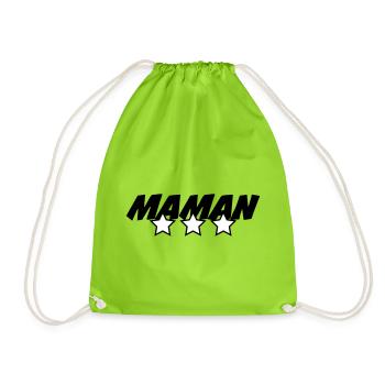 Maman d'Amour - Muttertag - Turnbeutel - Neongrün - Vorne