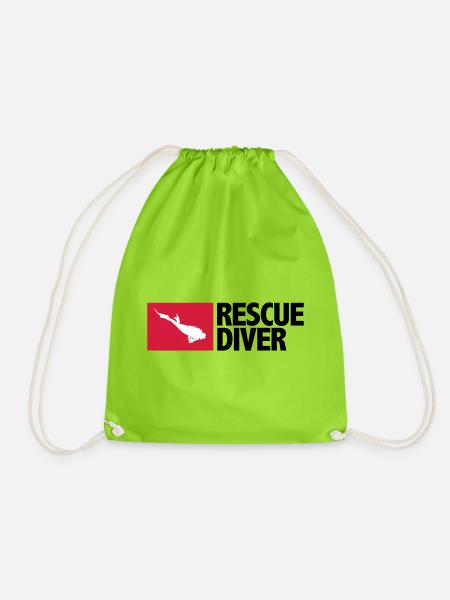 Rescue Diver - Drawstring Bag - neon green