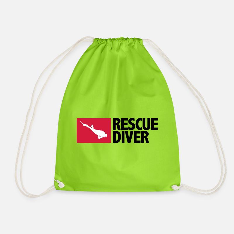 Rescue Diver - Turnbeutel - Neongrün