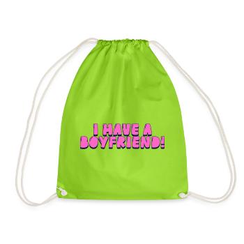 I have boyfriend! - Drawstring Bag - neon green - Front