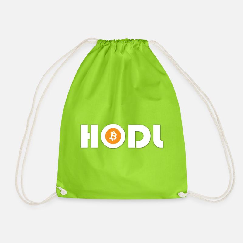 HODL Bitcoin Schriftzug - Turnbeutel - Neongrün