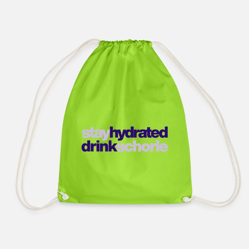 Stay hydrated - drink spritzer - Drawstring Bag - neon green