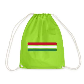 Ungarn Flagge Minimal - Fahne Fan Streifen Design - Turnbeutel - Neongrün - Vorne