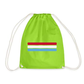 Luxemburg Flagge Minimal - Fahne Fan Streifen Desi - Turnbeutel - Neongrün - Vorne
