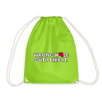 Wrong hole, but i like it - Turnbeutel - Neongrün - Vorne