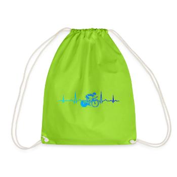 Modern road bike artwork - Drawstring Bag - neon green - Front