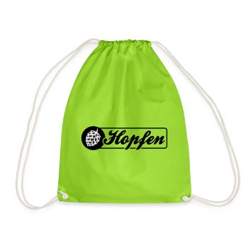 Hops Barley Symbol - Drawstring Bag - neon green - Front