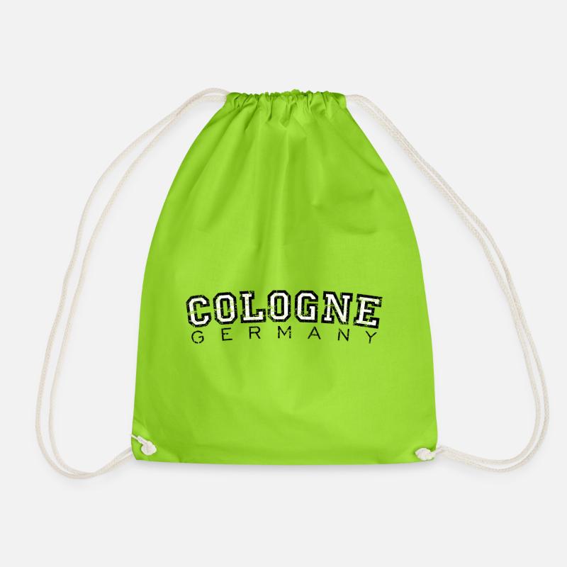 Köln Cologne Germany (Vintage/Weiß) - Turnbeutel - Neongrün