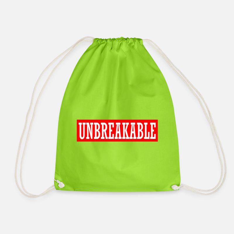 unbreakable unstoppable indomitable gym illegal - Turnbeutel - Neongrün