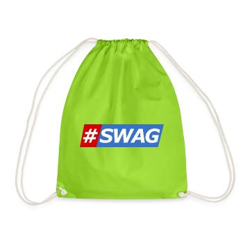 SWAG Block Colors Hashtag - Drawstring Bag - neon green - Front
