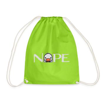 Goose Nope Middle Finger Nasty Insult Duck Naughty - Drawstring Bag - neon green - Front