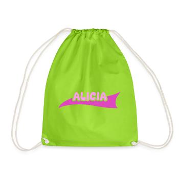 Geschenk für Alicia - Turnbeutel - Neongrün - Vorne