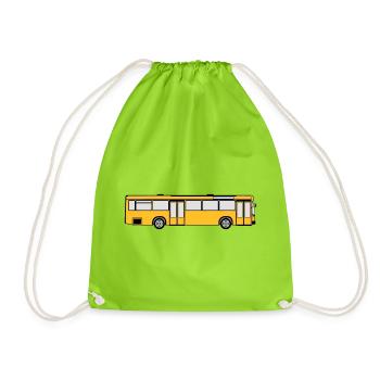 Busfahrer Bus Omnibus Kraftfahrer Schulbus (25) - Turnbeutel - Neongrün - Vorne