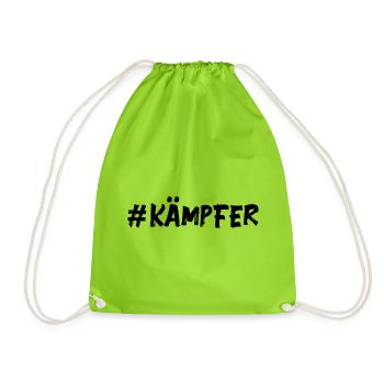 # Kämpfer - Glücksbringer Mut Kraft - Turnbeutel - Neongrün - Vorne