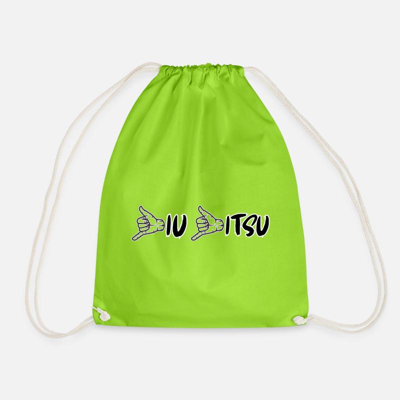 Shaka Jiu Jitsu T-Shirt – BJJ Chill Design - Drawstring Bag - neon green