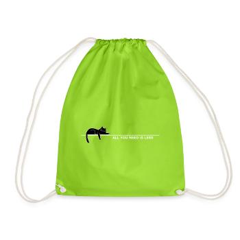 Tout ce dont vous avez besoin, c’est de moins – Minimalisme Cat - Sac de sport léger - vert néon - Devant