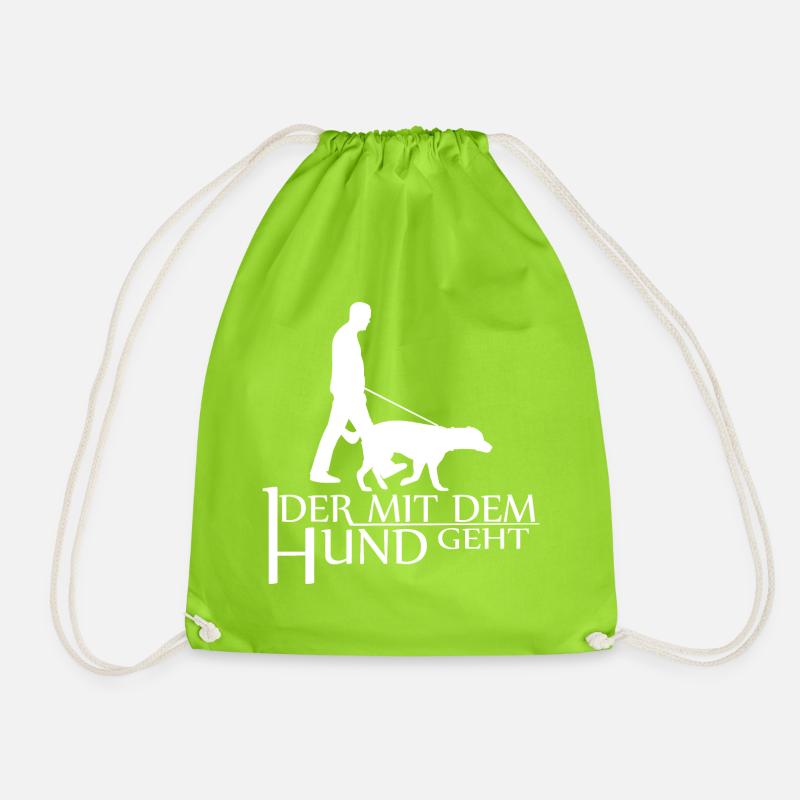 Der mit dem Hund geht - Turnbeutel - Neongrün