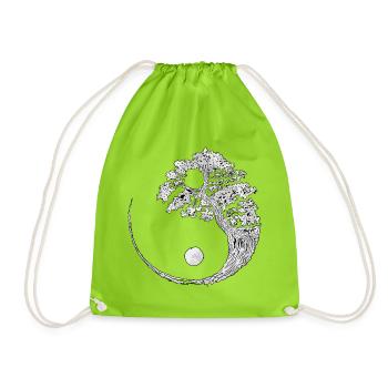 yin yang - Drawstring Bag - neon green - Front
