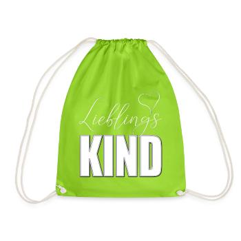 Favorite child Favorite child with heart - Drawstring Bag - neon green - Front