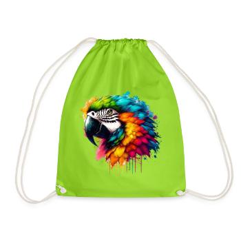 Parrot - Drawstring Bag - neon green - Front