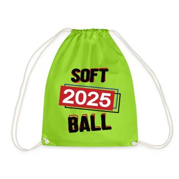 Softball Spielerin Team Turnier Mannschaft 2025 - Turnbeutel - Neongrün - Vorne