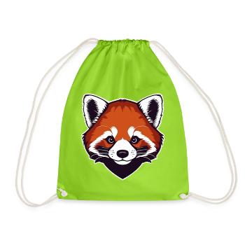 Red Panda (Head) - Drawstring Bag - neon green - Front