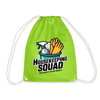 Funny Cleaning Design - Drawstring Bag - neon green - Front