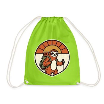 Motif rétro de la randonnée paresseuse - Sac de sport léger - vert néon - Devant