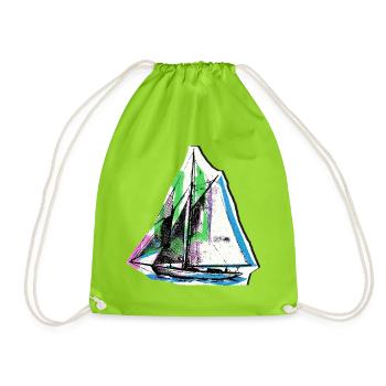 Segler Segelschiff Seefahrer - Turnbeutel - Neongrün - Vorne