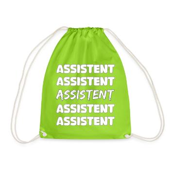 Assistenz Typo-Reihe Bold Blockschrift - Turnbeutel - Neongrün - Vorne